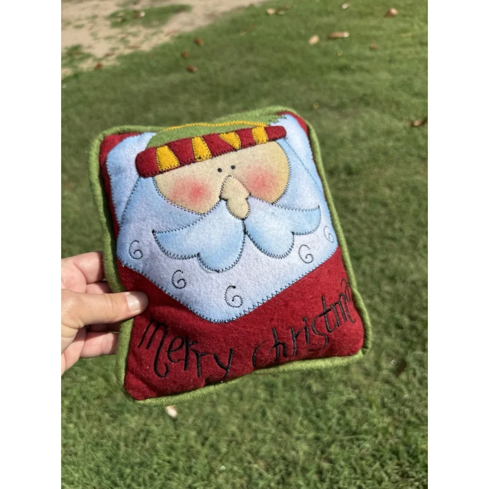 Santa Claus Merry Christmas Decor Door Knob Doorknob Pillow 7x9”